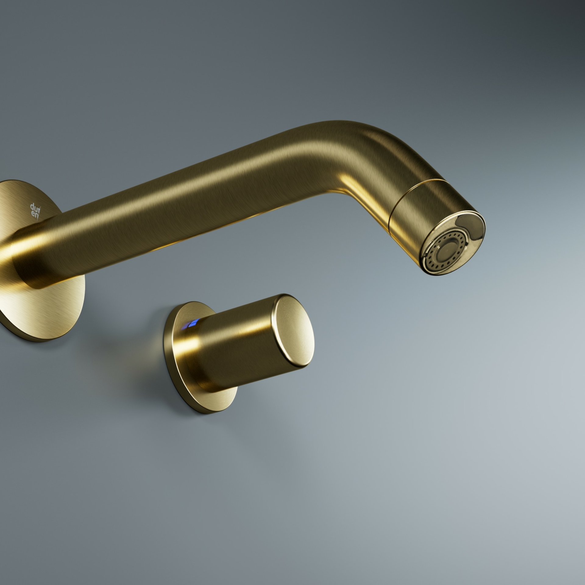 Stainless steel wall-mounted sensor tap, brass PVD finish